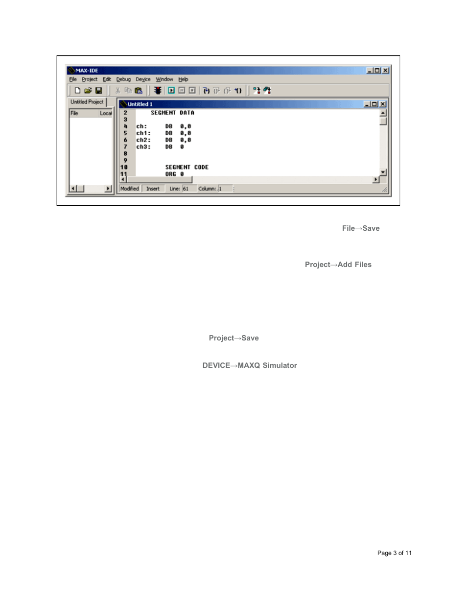 Maxim Integrated MAX-IDE MAXQ Microcontrollers User Manual | Page 3 / 11