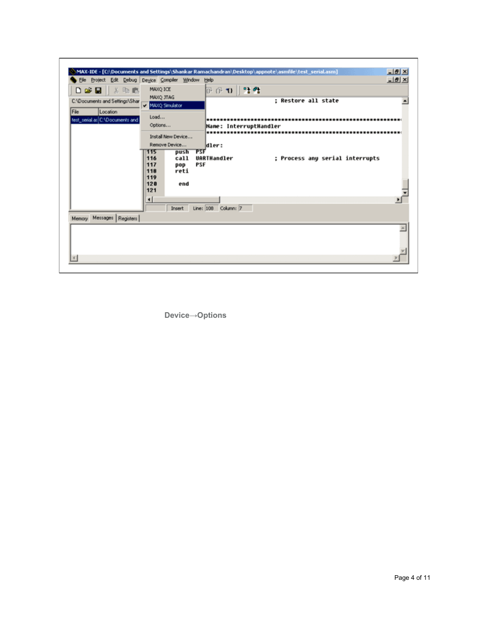 Maxim Integrated MAX-IDE MAXQ Microcontrollers User Manual | Page 4 / 11