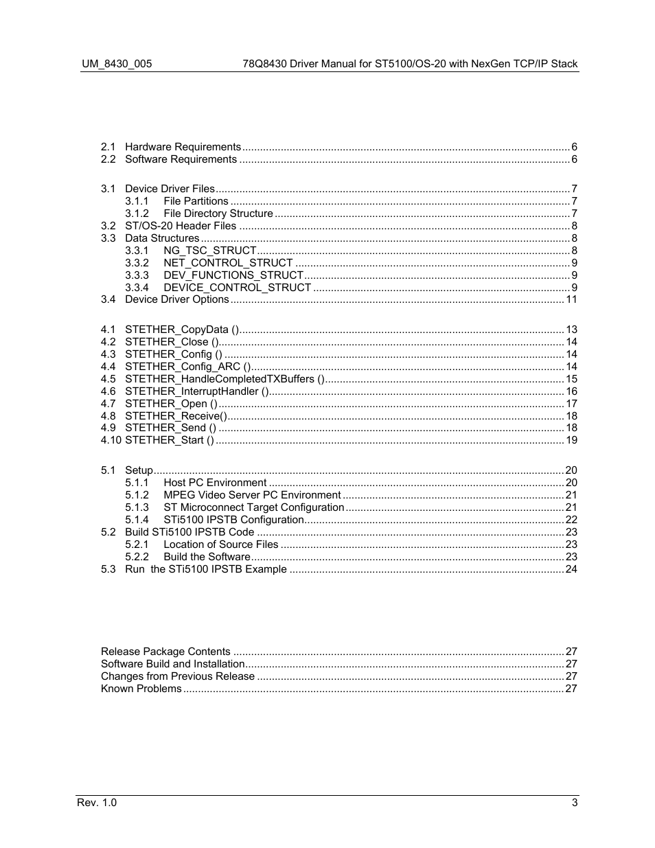 Maxim Integrated 78Q8430 ST 5100/OS-20 with NexGen TCP/IP Stack User Manual | Page 3 / 28