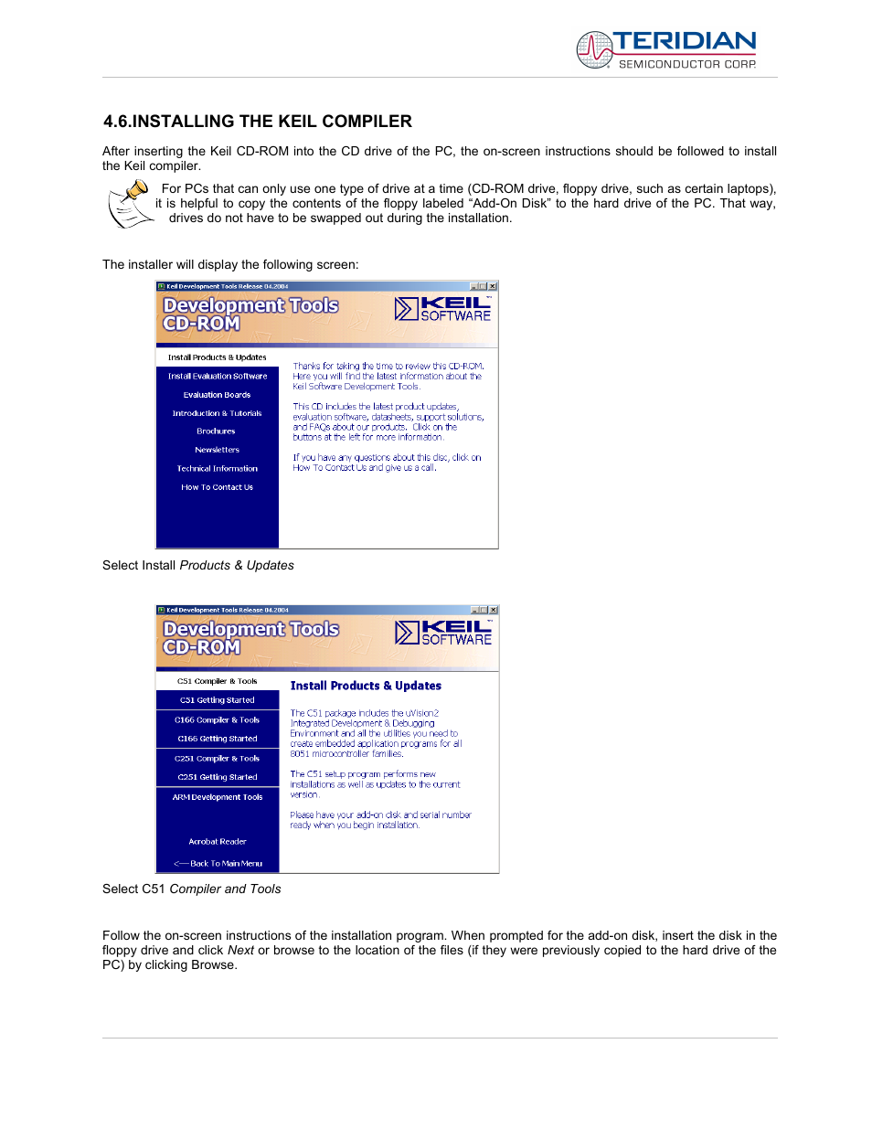 Installing the keil compiler | Maxim Integrated 71M6513H Power Meter IC Family Software User Manual | Page 35 / 137