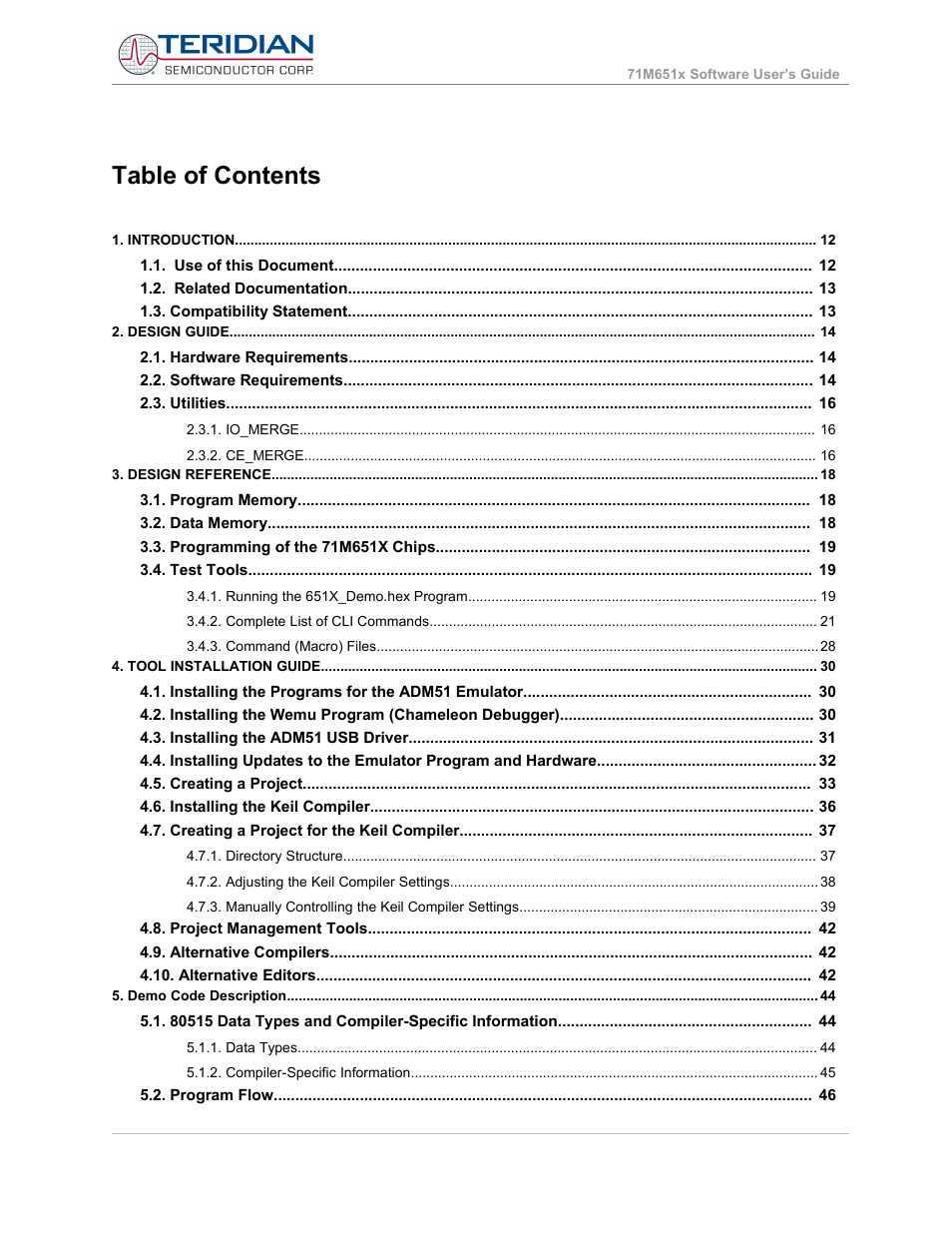 Maxim Integrated 71M6513H Power Meter IC Family Software User Manual | Page 4 / 137