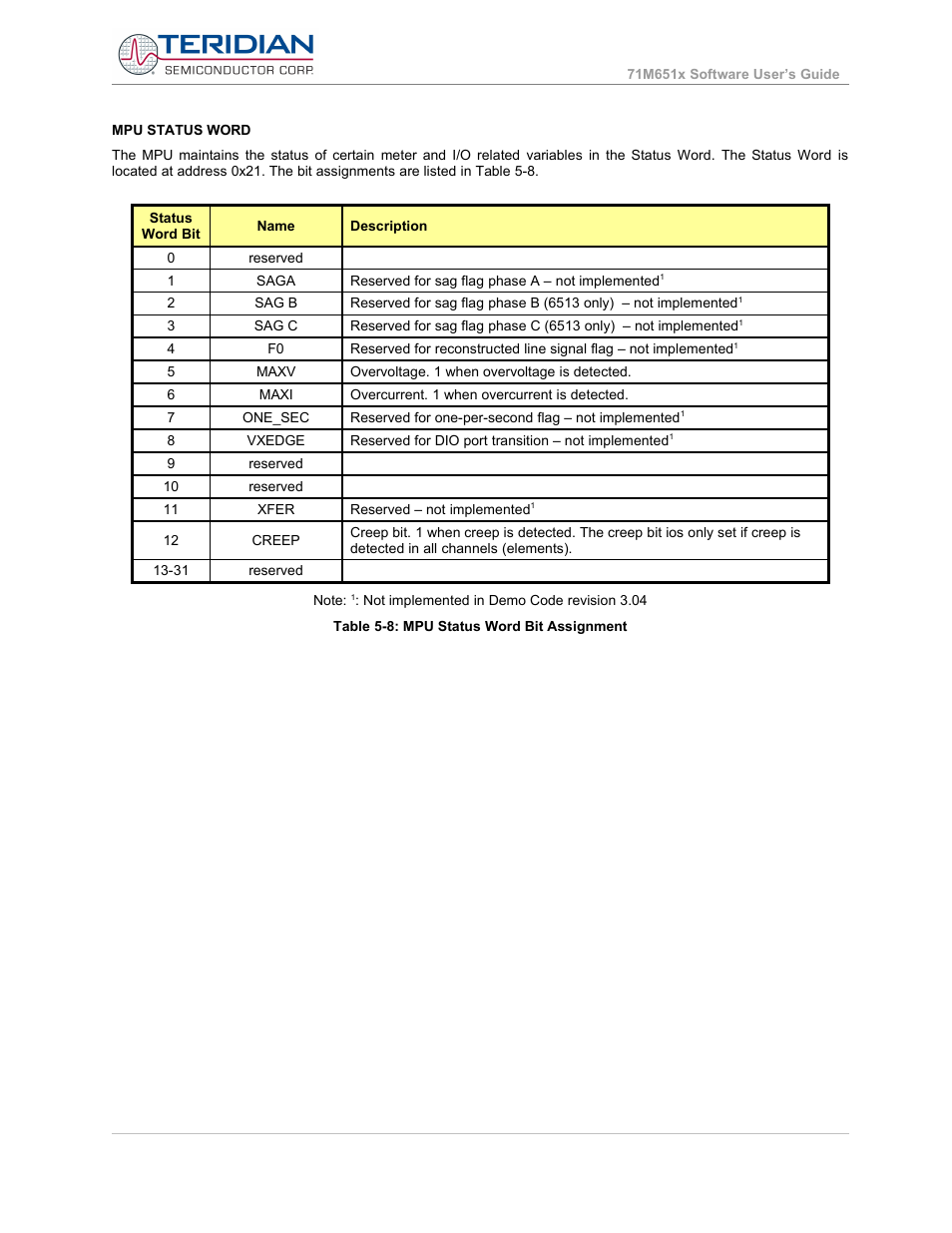 Maxim Integrated 71M6513H Power Meter IC Family Software User Manual | Page 76 / 137