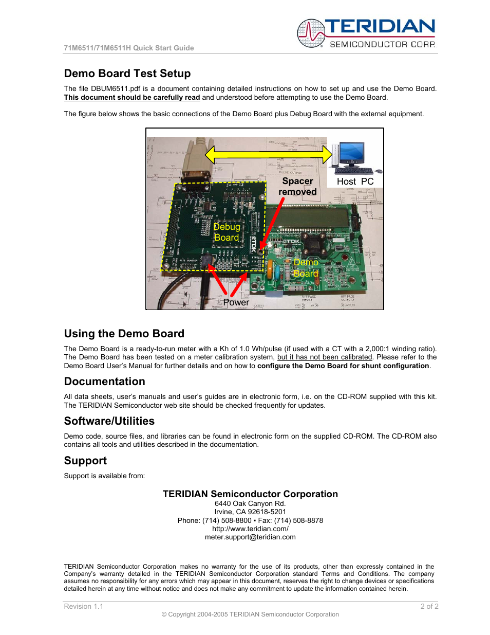 Demo board test setup, Using the demo board, Documentation | Software/utilities, Support | Maxim Integrated 71M6511H 2-Layer Demo Board User Manual | Page 2 / 2
