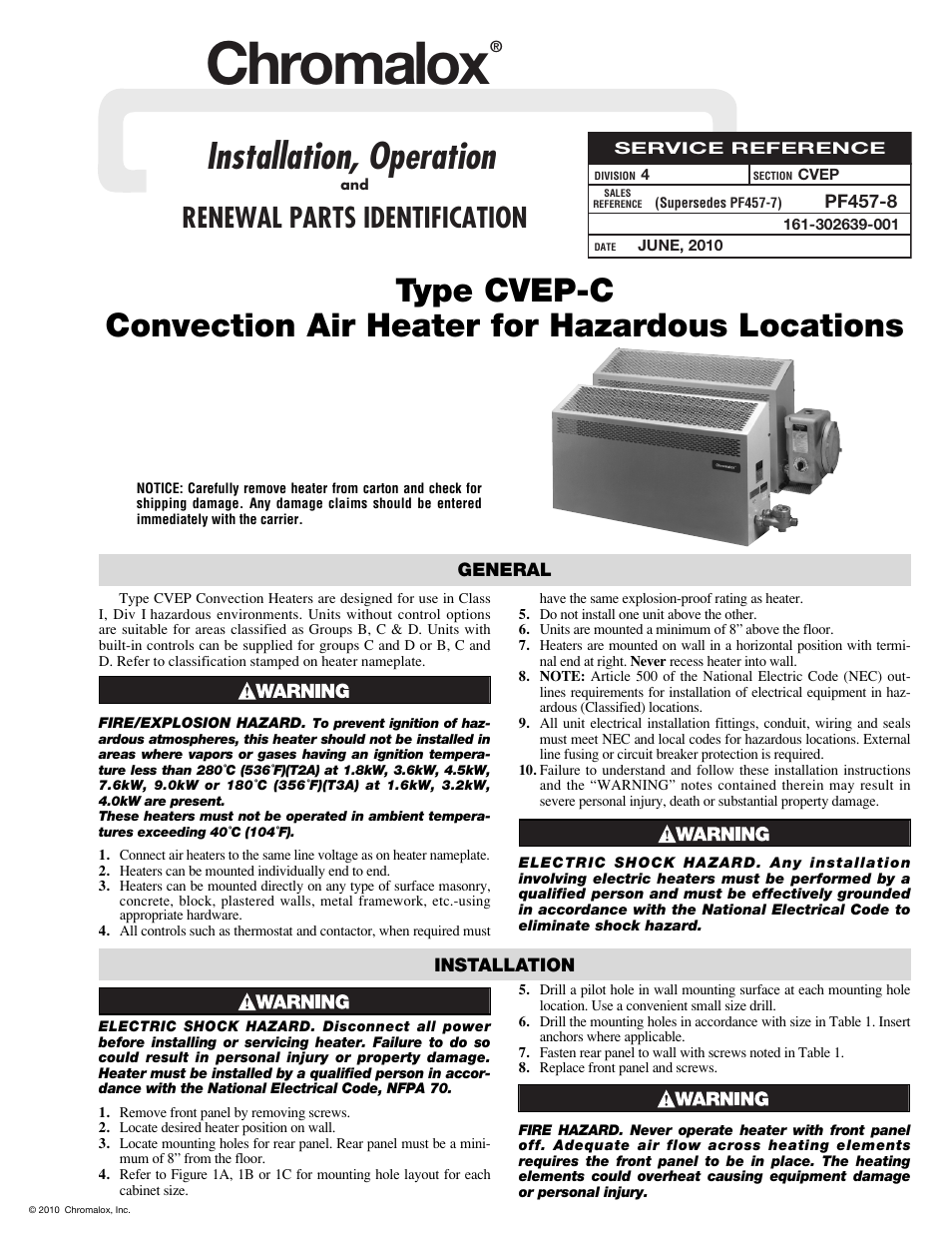 Chromalox CVEP-C User Manual | 8 pages