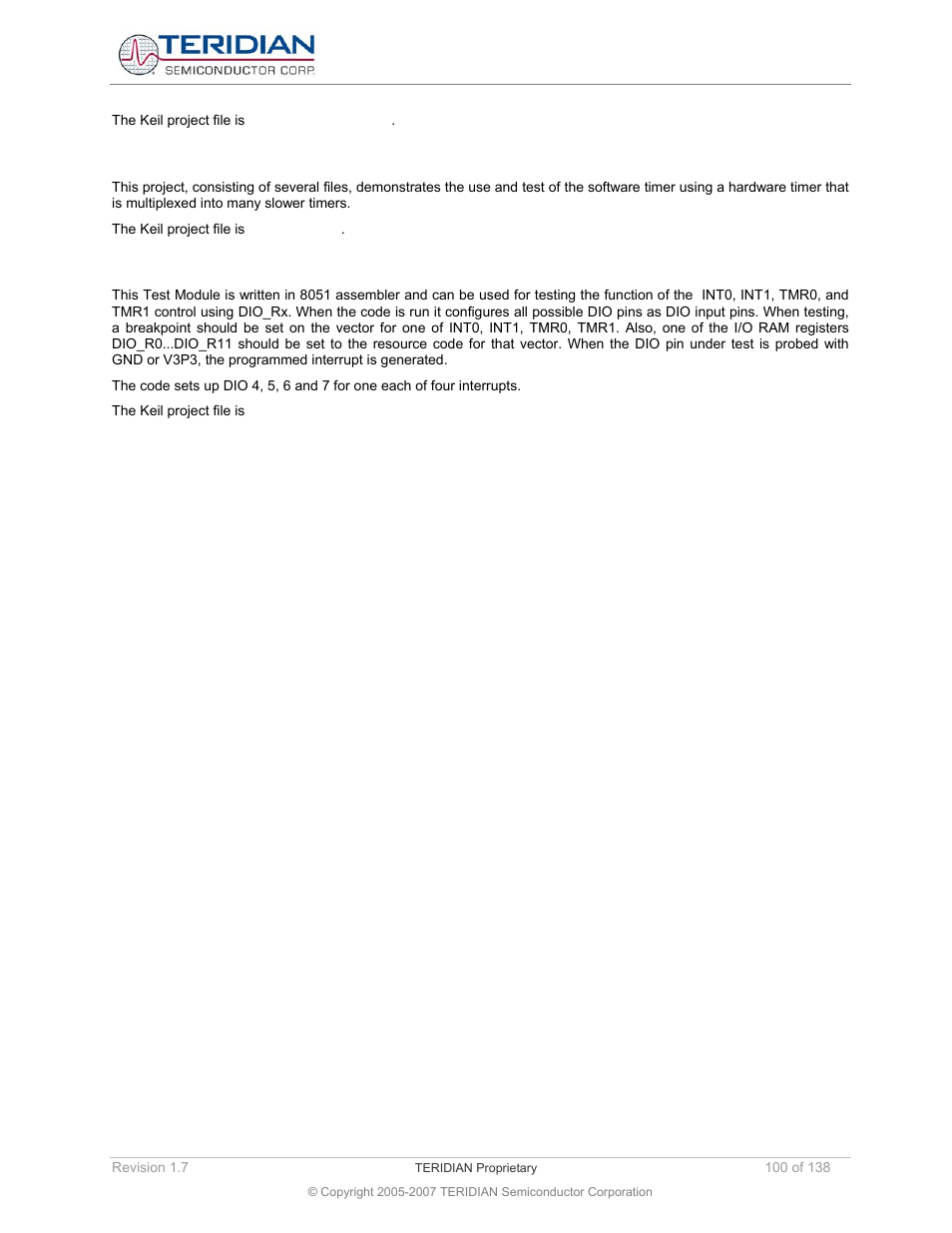 7 software timer test, 8 interrupt test, Software timer test | Interrupt test | Maxim Integrated 71M6521BE Energy Meter IC Family Software User Manual | Page 100 / 138
