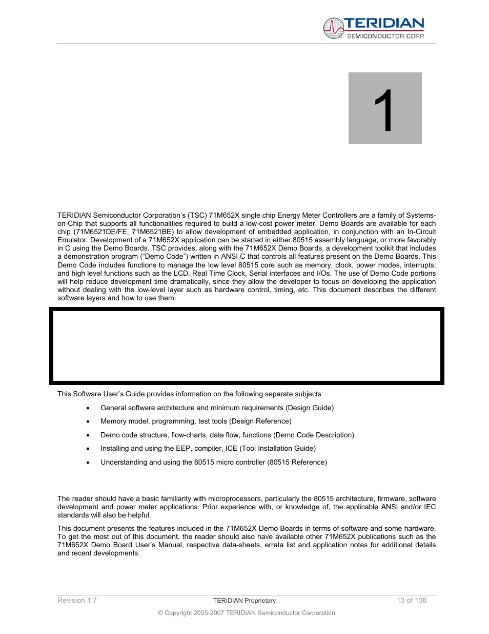 1 introduction, 1 using this document, Introduction | Using this document, 1introduction | Maxim Integrated 71M6521BE Energy Meter IC Family Software User Manual | Page 13 / 138