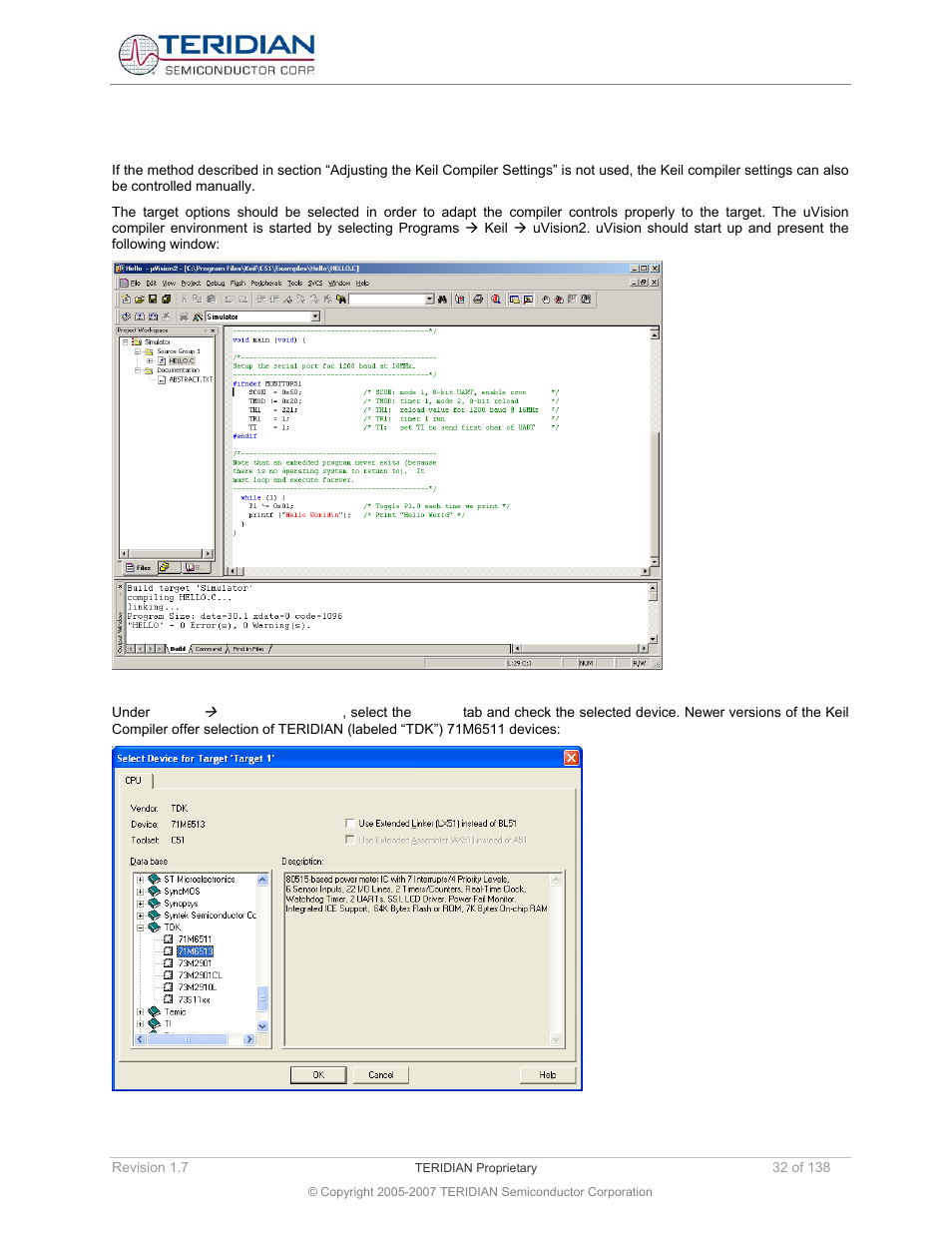 3 manually controlling the keil compiler settings, Manually controlling the keil compiler settings | Maxim Integrated 71M6521BE Energy Meter IC Family Software User Manual | Page 32 / 138