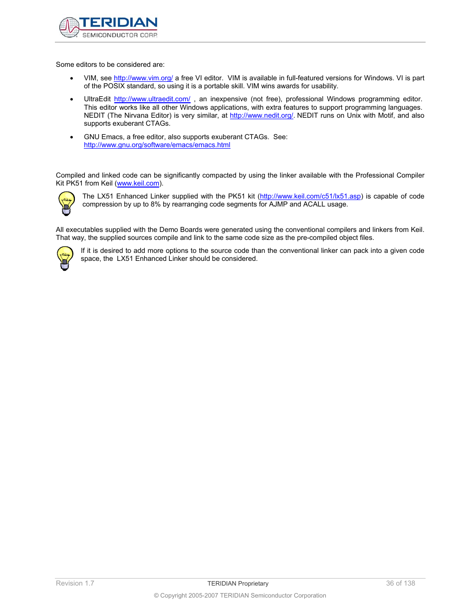 11 alternative linkers, Alternative linkers | Maxim Integrated 71M6521BE Energy Meter IC Family Software User Manual | Page 36 / 138