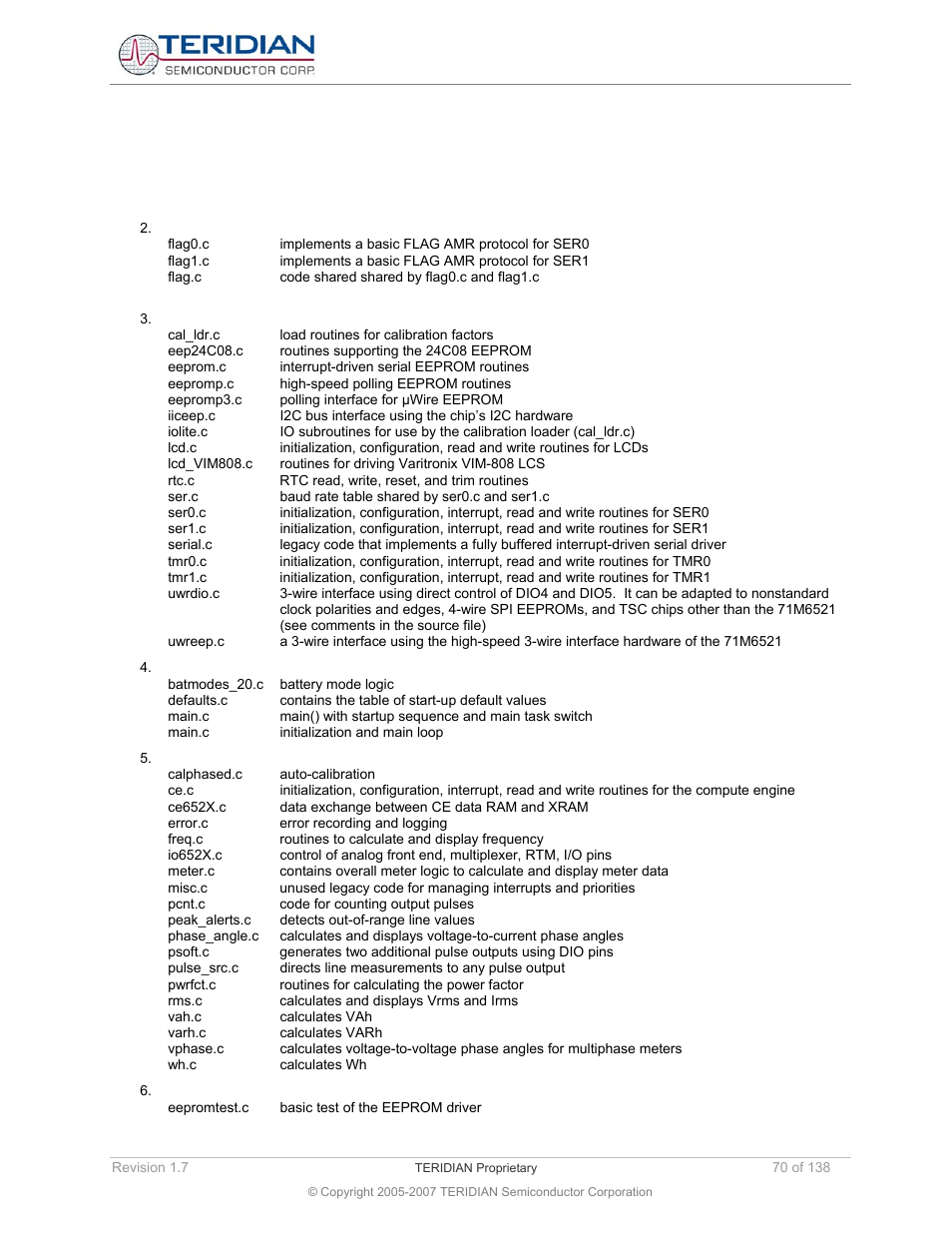 Maxim Integrated 71M6521BE Energy Meter IC Family Software User Manual | Page 70 / 138
