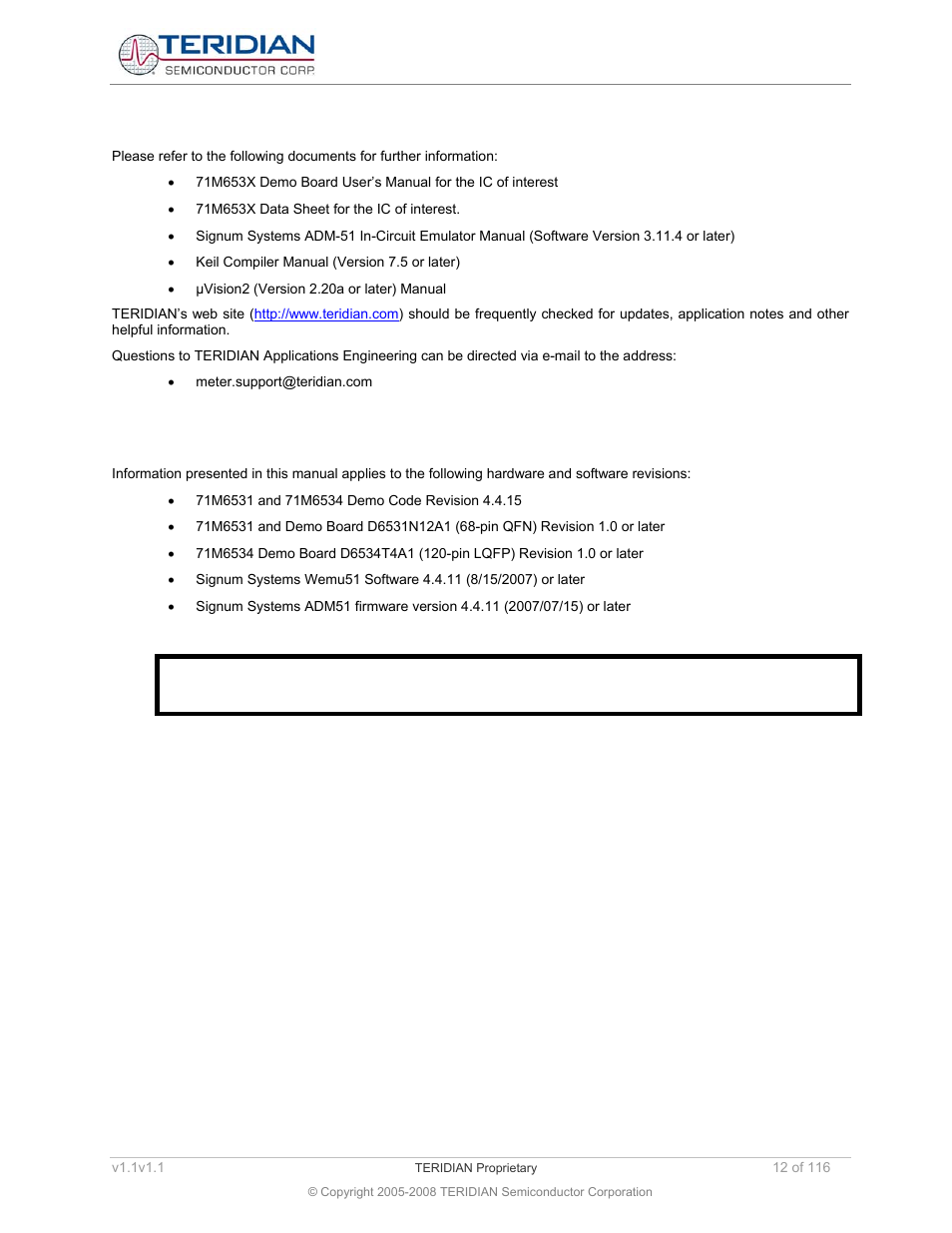 2 related documentation, 3 compatibility statement, Related documentation | Compatibility statement | Maxim Integrated 71M6534 Energy Meter IC Family Software User Manual | Page 12 / 116