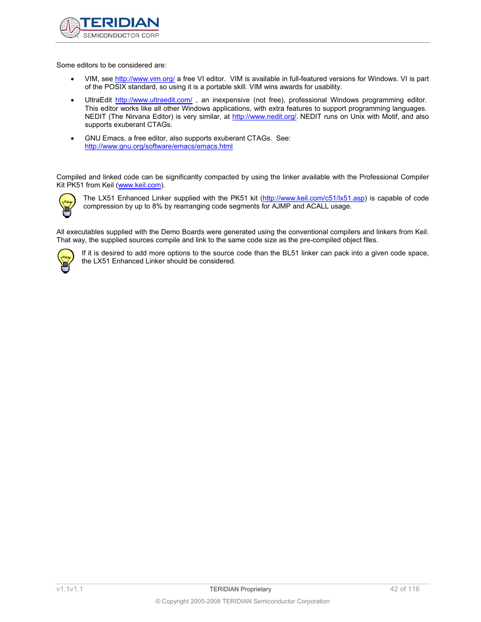 13 alternative linkers, Alternative linkers | Maxim Integrated 71M6534 Energy Meter IC Family Software User Manual | Page 42 / 116