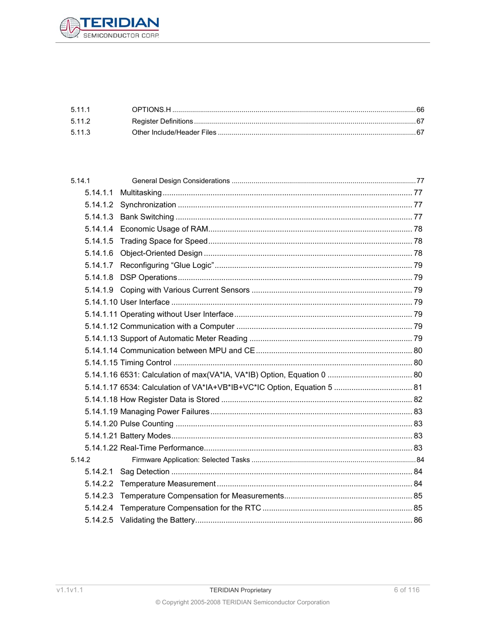 Maxim Integrated 71M6534 Energy Meter IC Family Software User Manual | Page 6 / 116