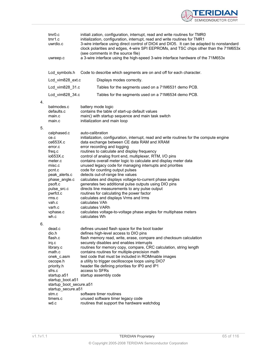 Maxim Integrated 71M6534 Energy Meter IC Family Software User Manual | Page 65 / 116