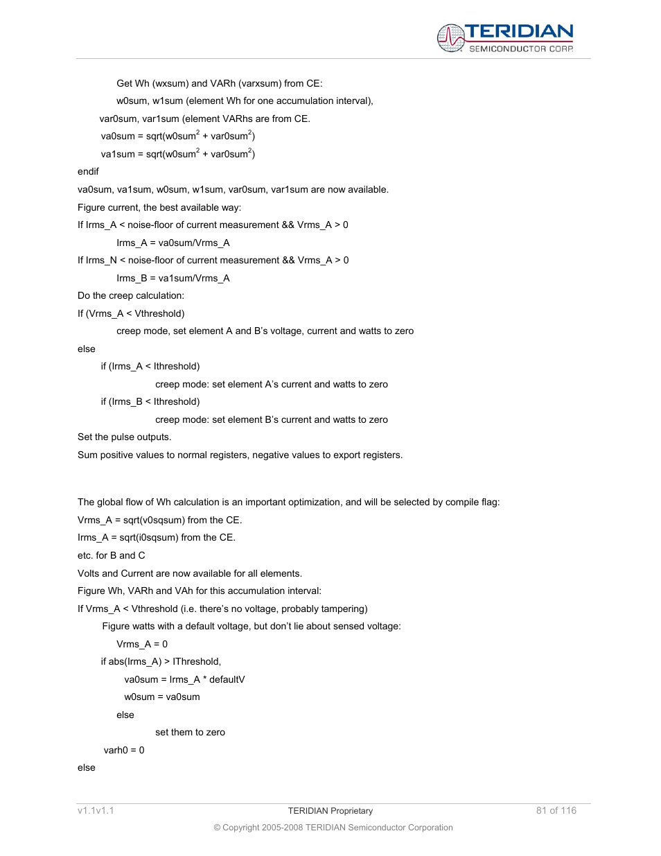 Maxim Integrated 71M6534 Energy Meter IC Family Software User Manual | Page 81 / 116