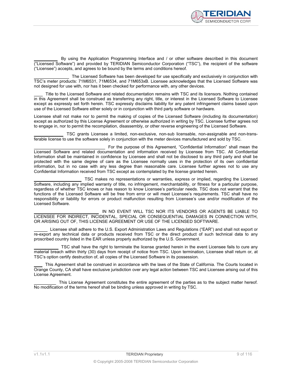 Limited use license agreement | Maxim Integrated 71M6534 Energy Meter IC Family Software User Manual | Page 9 / 116