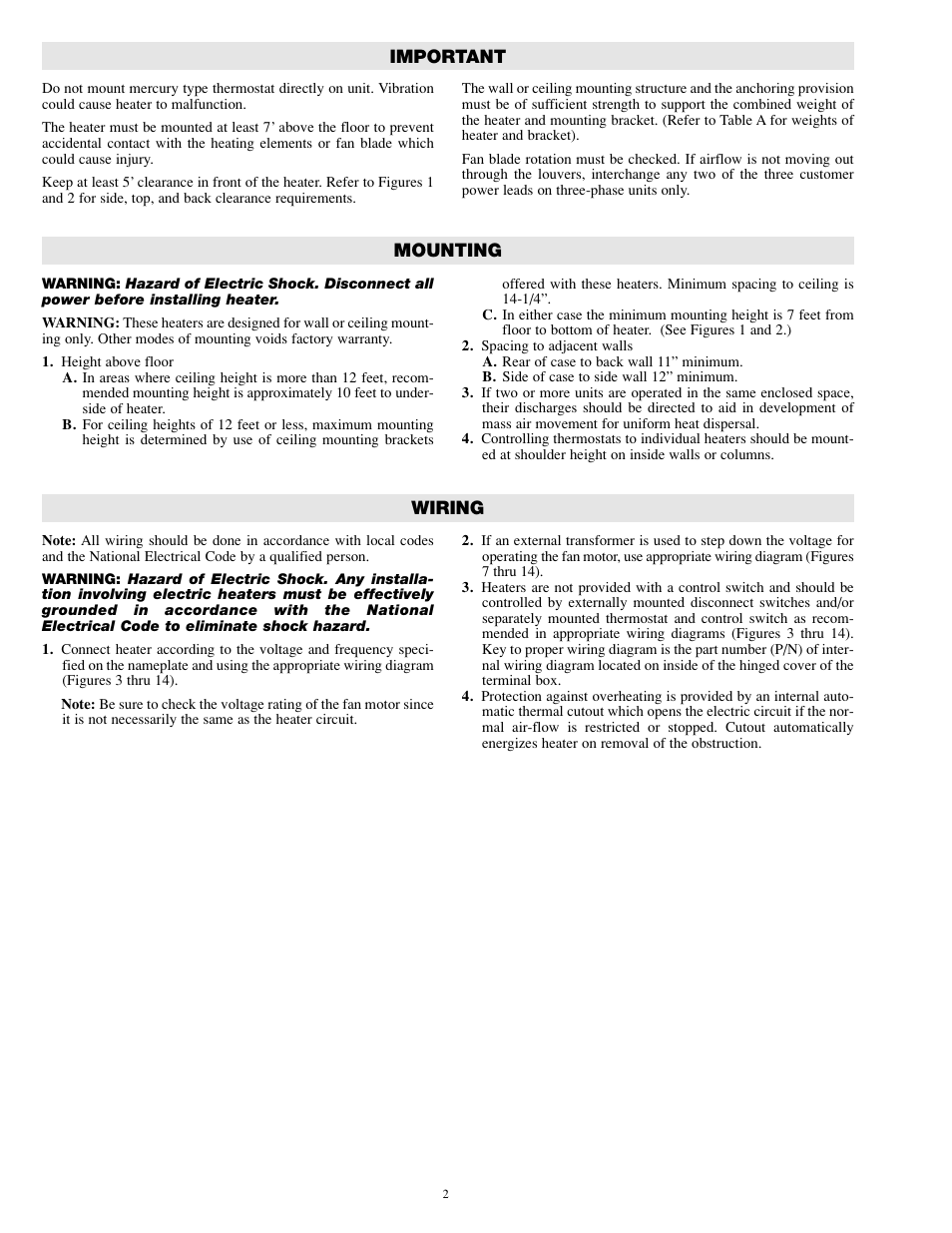 Mounting, Important wiring | Chromalox UB-4002A User Manual | Page 2 / 12