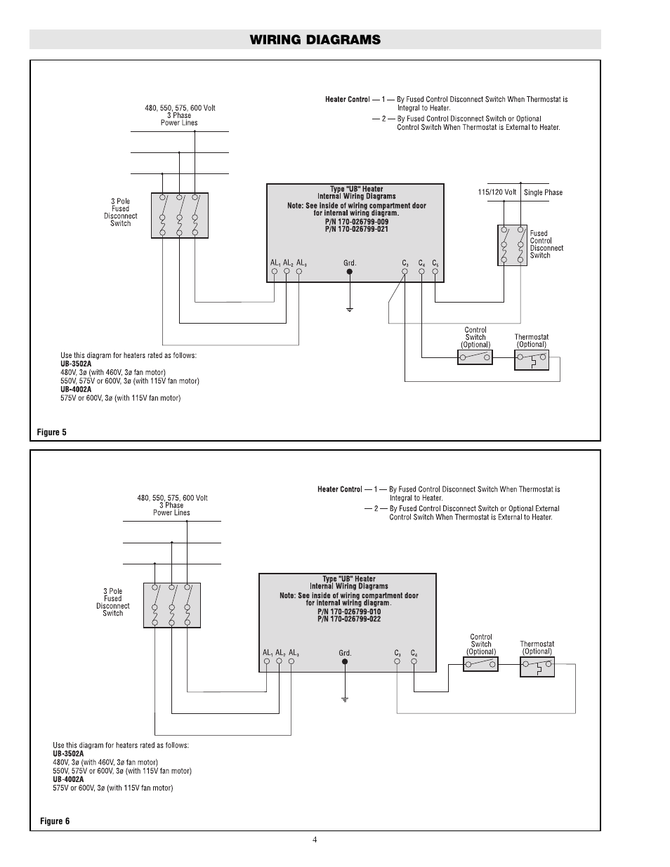 Wiring diagrams | Chromalox UB-4002A User Manual | Page 4 / 12