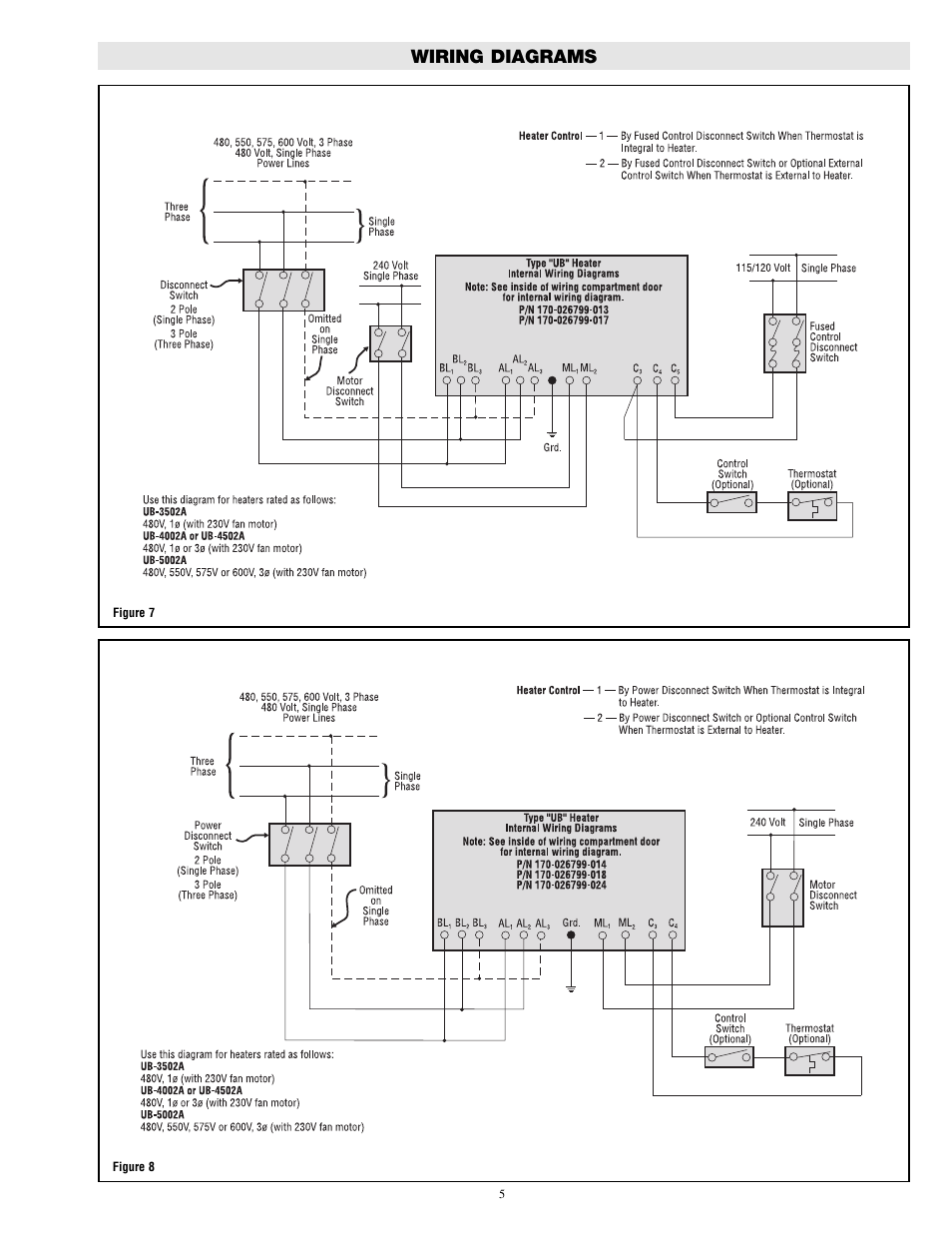 Wiring diagrams | Chromalox UB-4002A User Manual | Page 5 / 12