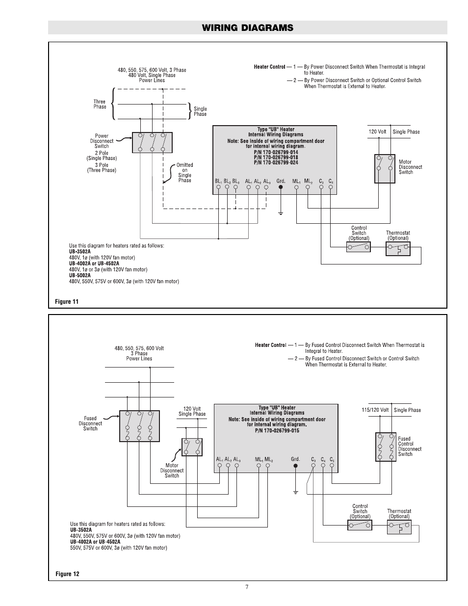 Wiring diagrams | Chromalox UB-4002A User Manual | Page 7 / 12