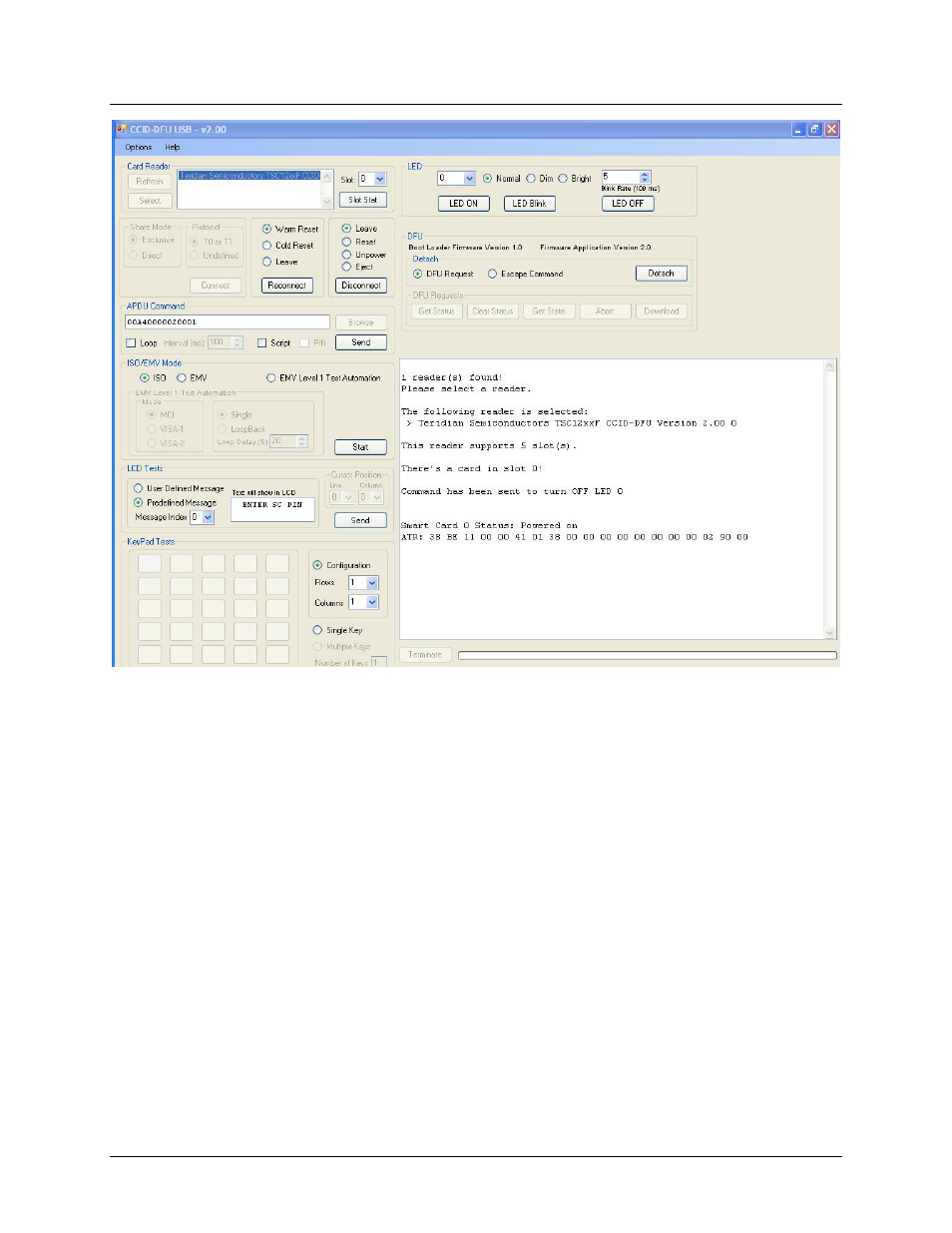 Reconnect configuration frame, Disconnect configuration frame | Maxim Integrated 73S12xxF USB-CCID Host GUI User Manual | Page 8 / 22