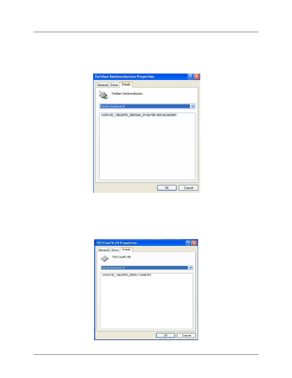 13b13busb-ccid driver, Legacy usb-ccid driver (no dfu support), Usb-ccid driver | Figure 13: cciddfutsc.sys device instance, Figure 13: ccidtsc.sys device instance | Maxim Integrated 73S1217F Windows XP 32 USB CCID and DFU Drivers User Manual | Page 13 / 15