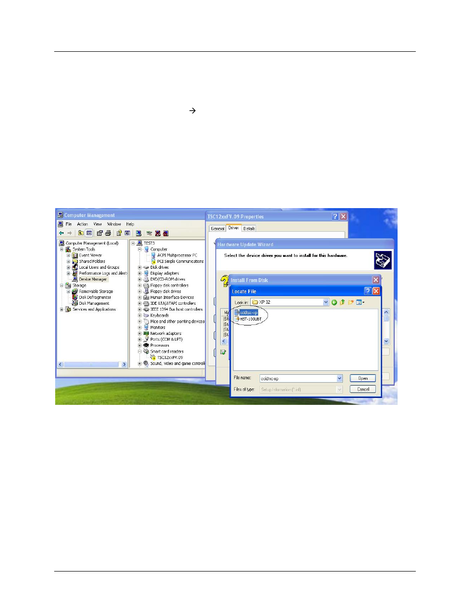 7b7bdevice driver installations, Device driver installations | Maxim Integrated 73S1217F Windows XP 32 USB CCID and DFU Drivers User Manual | Page 8 / 15