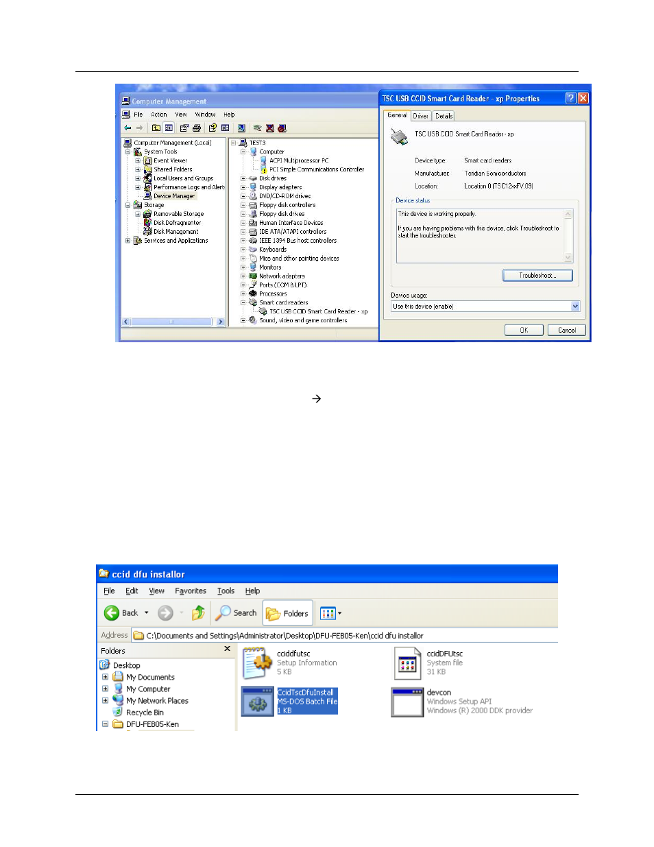 Figure 7: cciddfutsc.sys driver installation files | Maxim Integrated 73S1217F Windows XP 32 USB CCID and DFU Drivers User Manual | Page 9 / 15