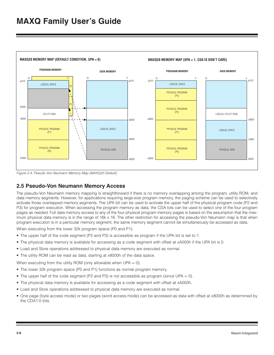 5 pseudo-von neumann memor, 5 pseudo-von neumann memory access -9, Maxq family user’s guide | Maxim Integrated MAXQ Family User Manual | Page 14 / 216
