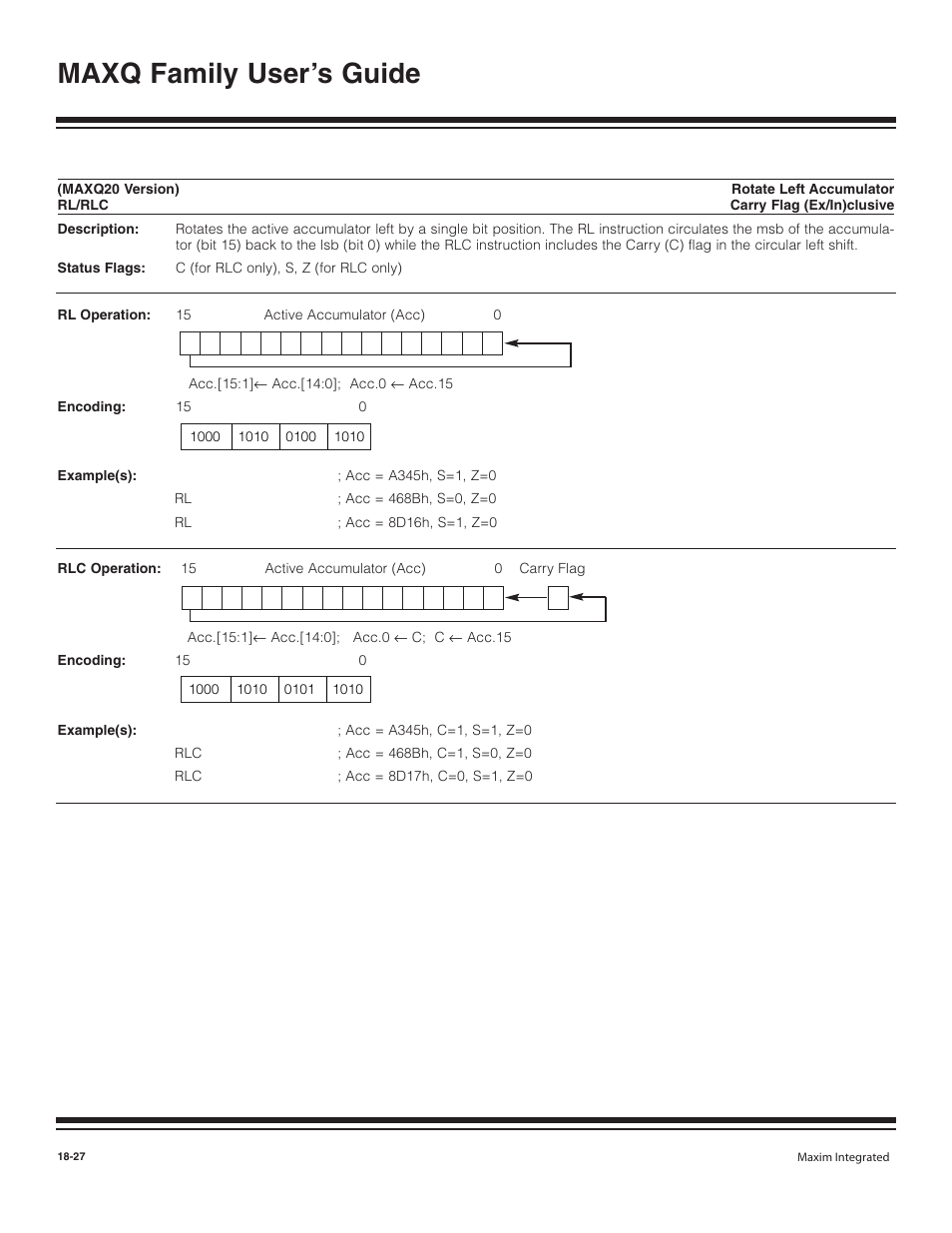 Maxq family user’s guide | Maxim Integrated MAXQ Family User Manual | Page 204 / 216