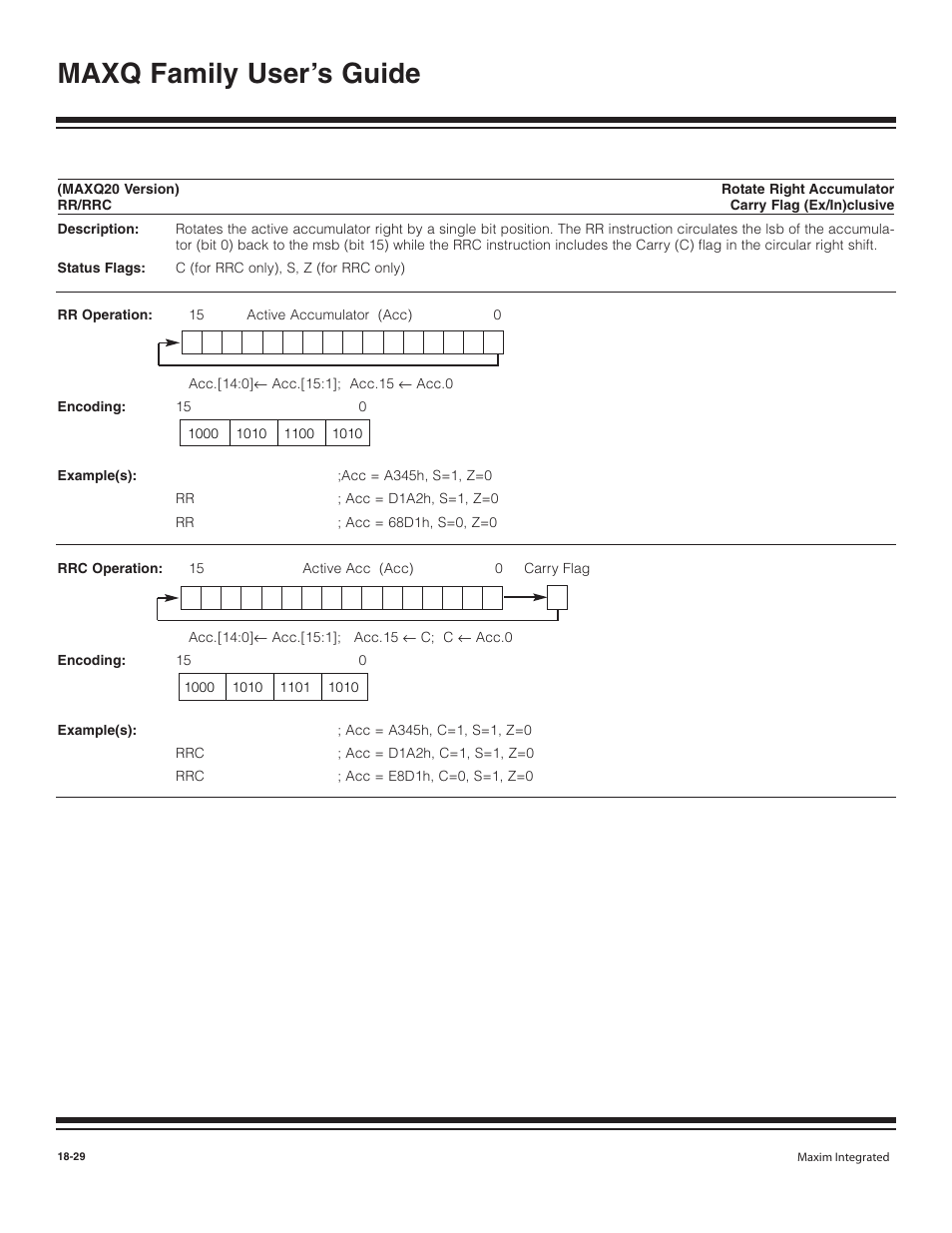 Maxq family user’s guide | Maxim Integrated MAXQ Family User Manual | Page 206 / 216