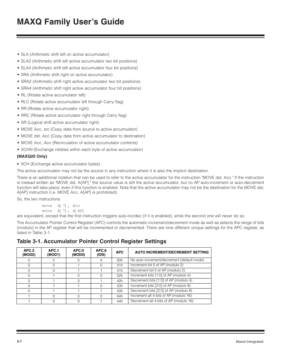 Maxq family user’s guide | Maxim Integrated MAXQ Family User Manual | Page 32 / 216