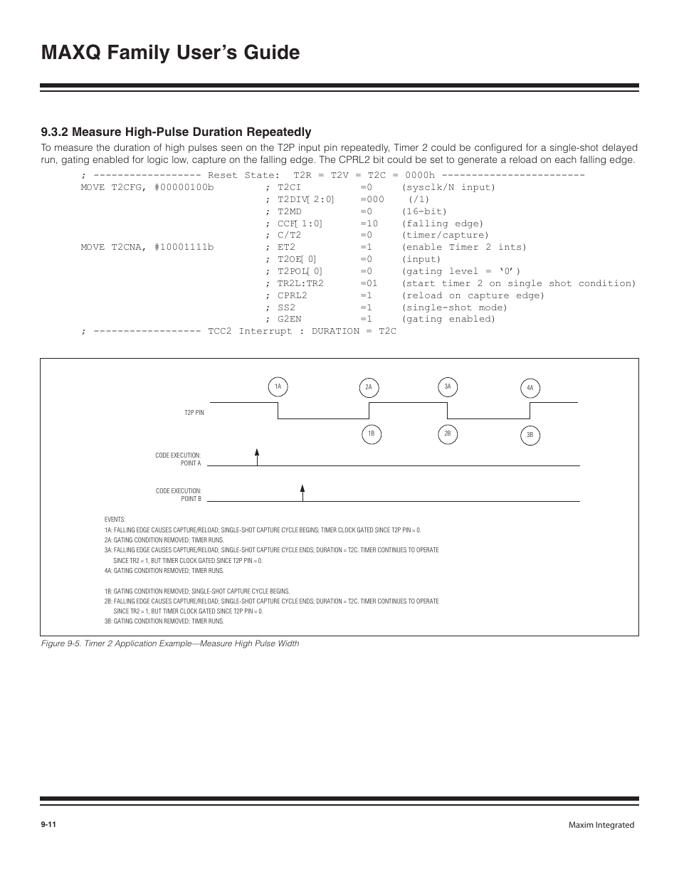 2 measure high-pulse dur, 2 measure high-pulse duration repeatedly -11, Maxq family user’s guide | 2 measure high-pulse duration repeatedly | Maxim Integrated MAXQ Family User Manual | Page 89 / 216