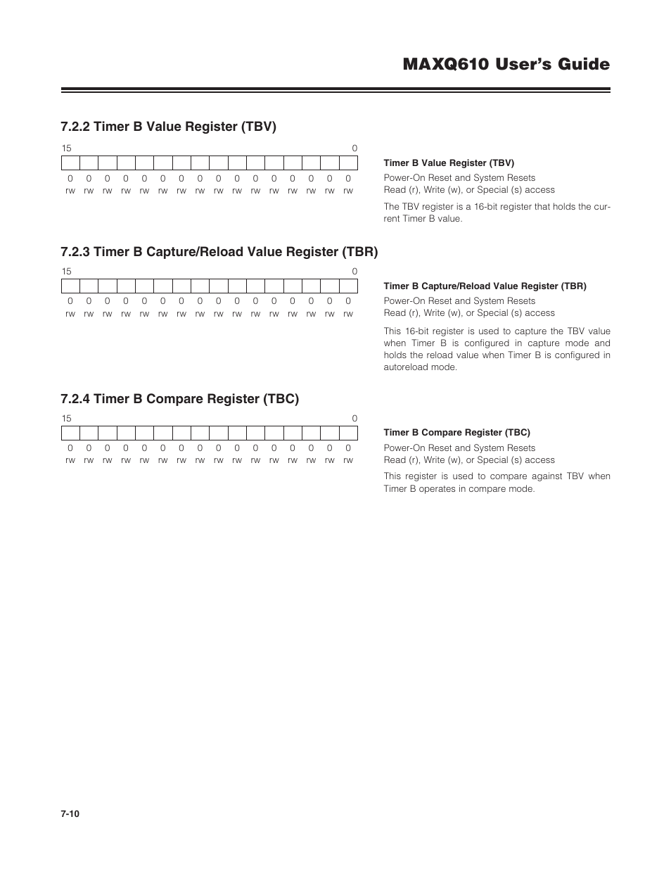 2 timer b value register (tbv), 3 timer b capture/reload value register (tbr), 4 timer b compare register (tbc) | Maxq610 user’s guide | Maxim Integrated MAXQ610 User Manual | Page 113 / 203