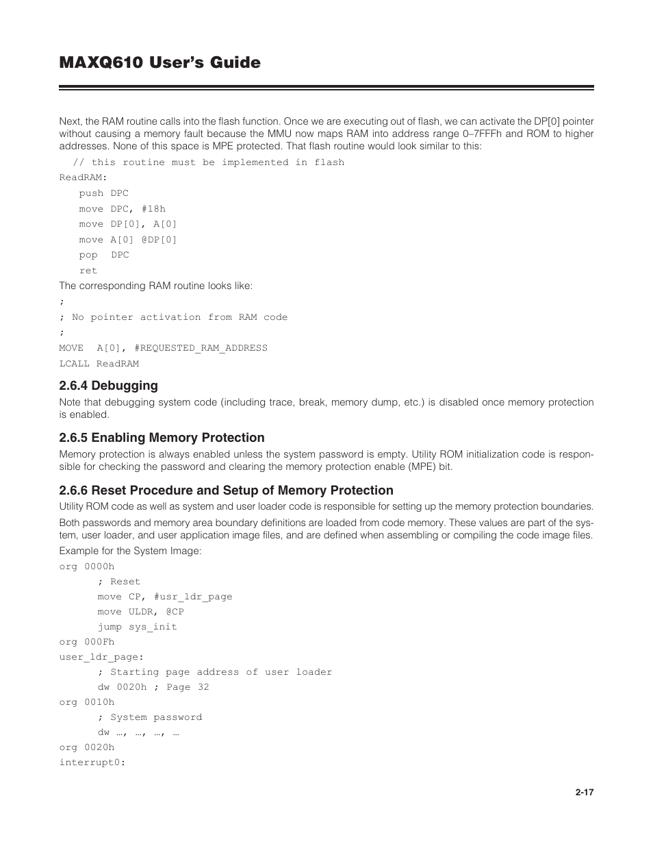 4 debugging, 5 enabling memory protection, 6 reset procedure and setup of memory protection | Maxq610 user’s guide | Maxim Integrated MAXQ610 User Manual | Page 21 / 203