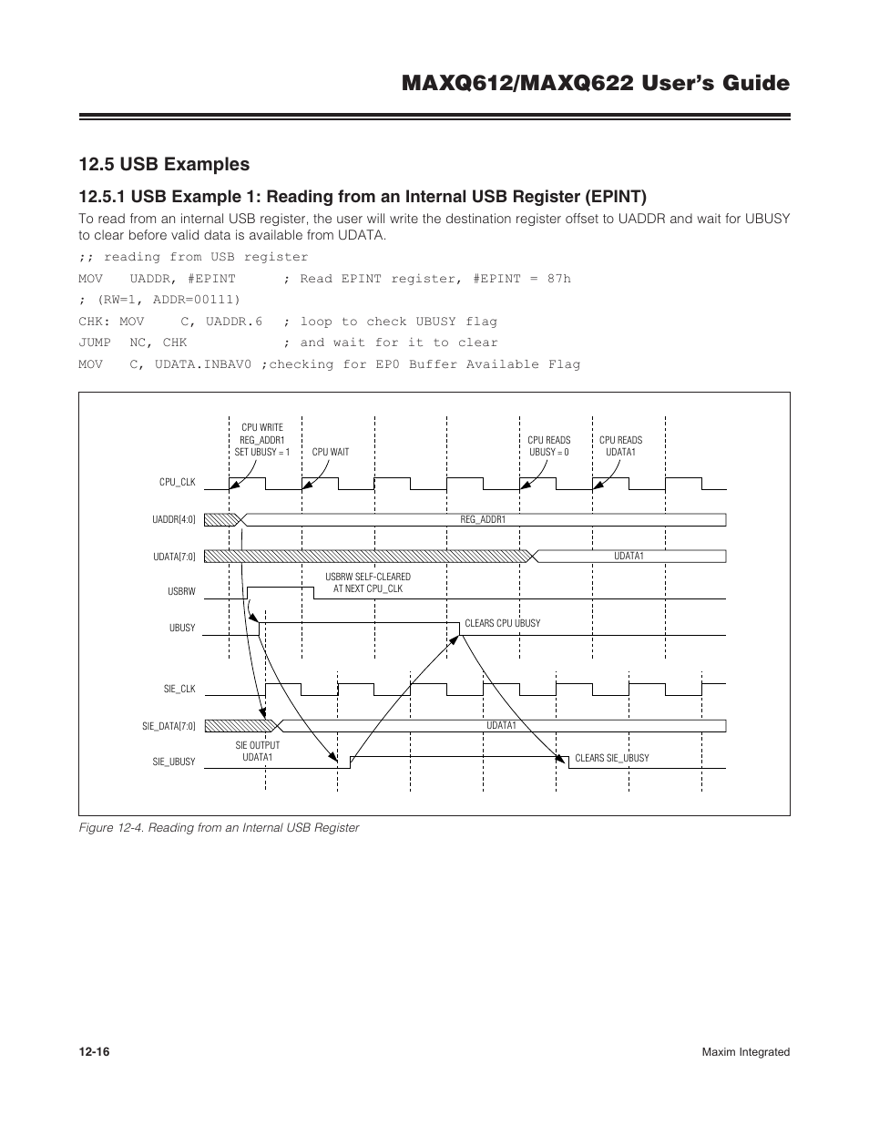 5 usb examples, 12 .5 usb examples -16 | Maxim Integrated MAXQ622 User Manual | Page 186 / 255