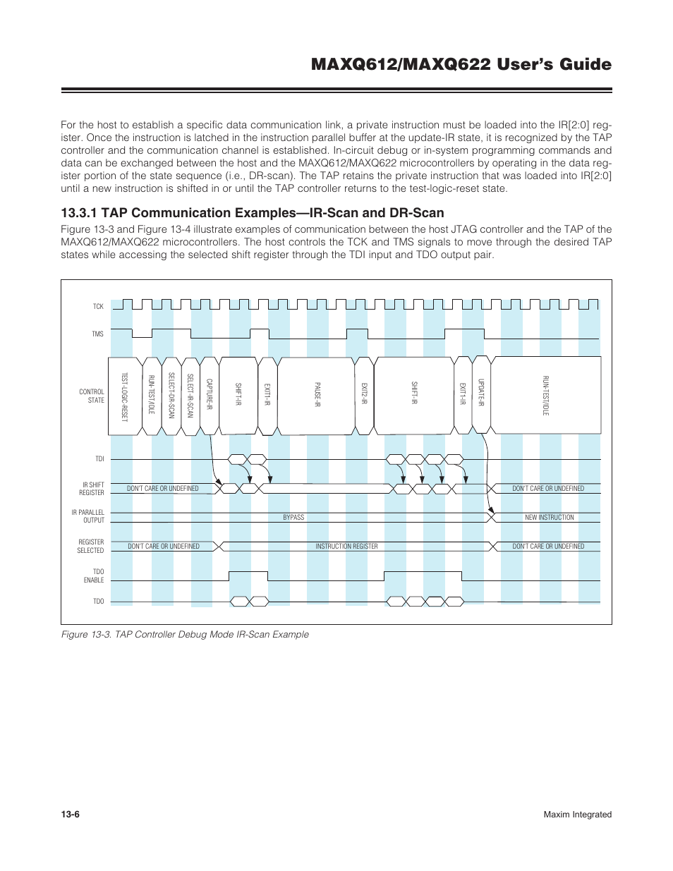 1 tap communication examples—ir-scan and dr-scan | Maxim Integrated MAXQ622 User Manual | Page 193 / 255
