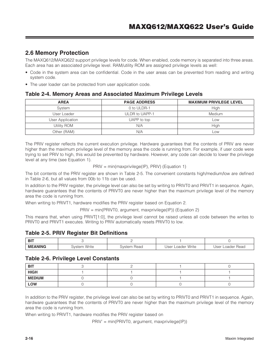 6 memory protection, 2 .6 memory protection -16 | Maxim Integrated MAXQ622 User Manual | Page 20 / 255