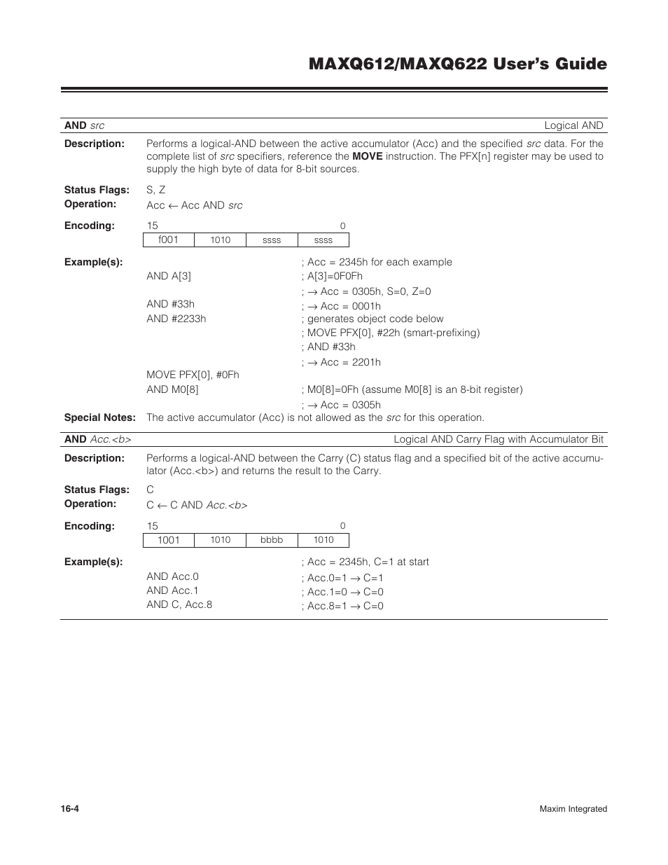 Maxim Integrated MAXQ622 User Manual | Page 214 / 255