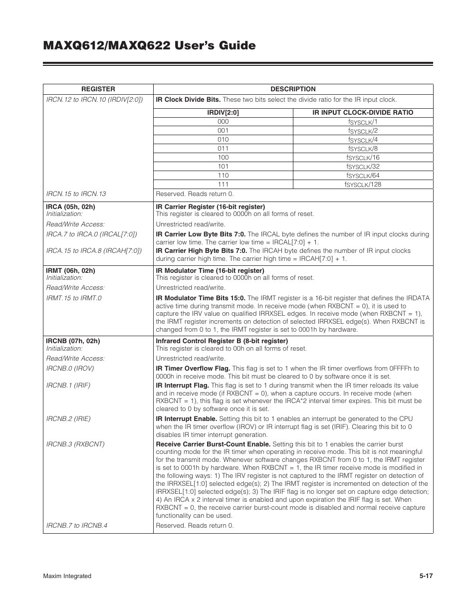 Maxim Integrated MAXQ622 User Manual | Page 90 / 255