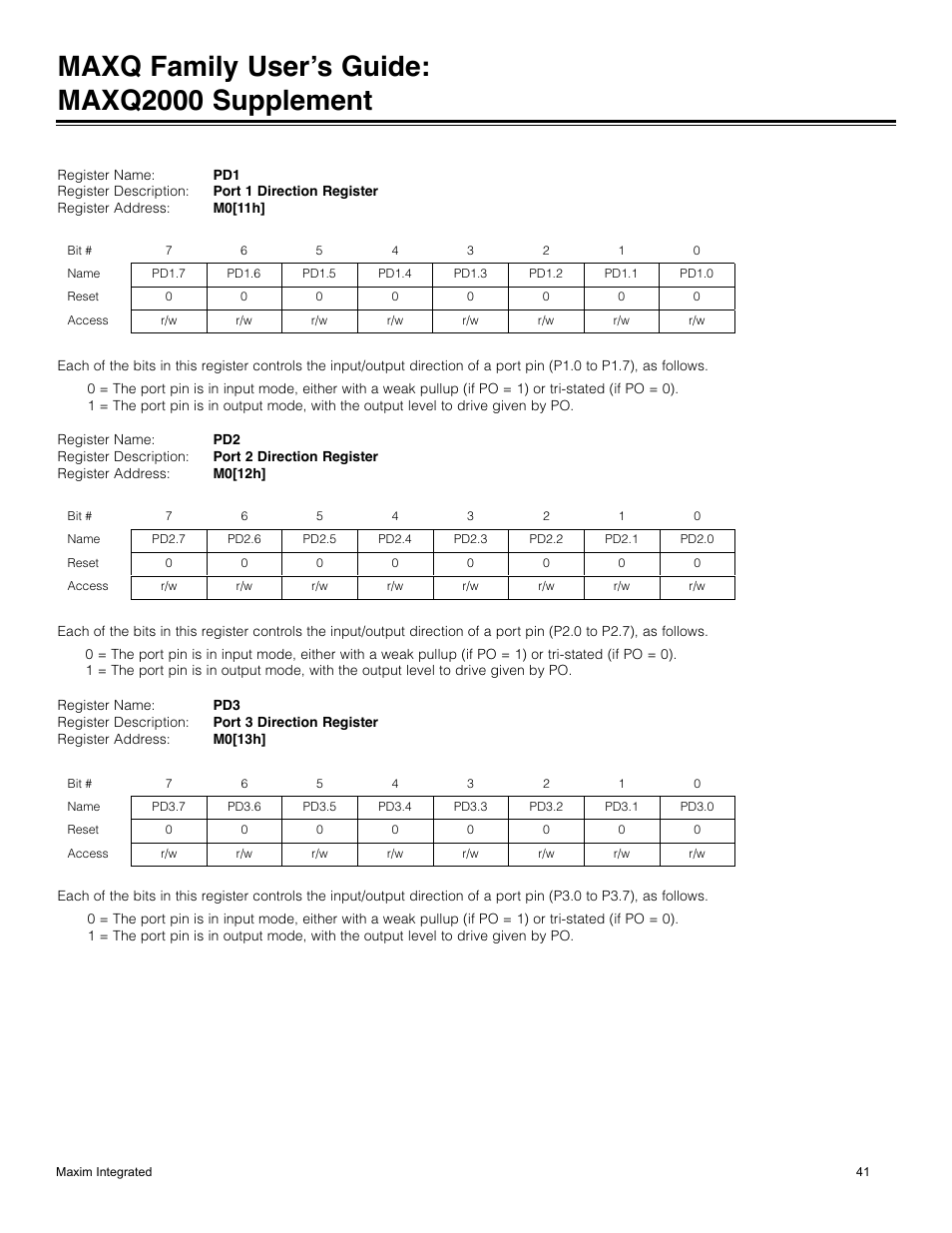 Maxq family user’s guide: maxq2000 supplement | Maxim Integrated MAXQ Family Users Guide: MAXQ2000 Supplement User Manual | Page 41 / 93