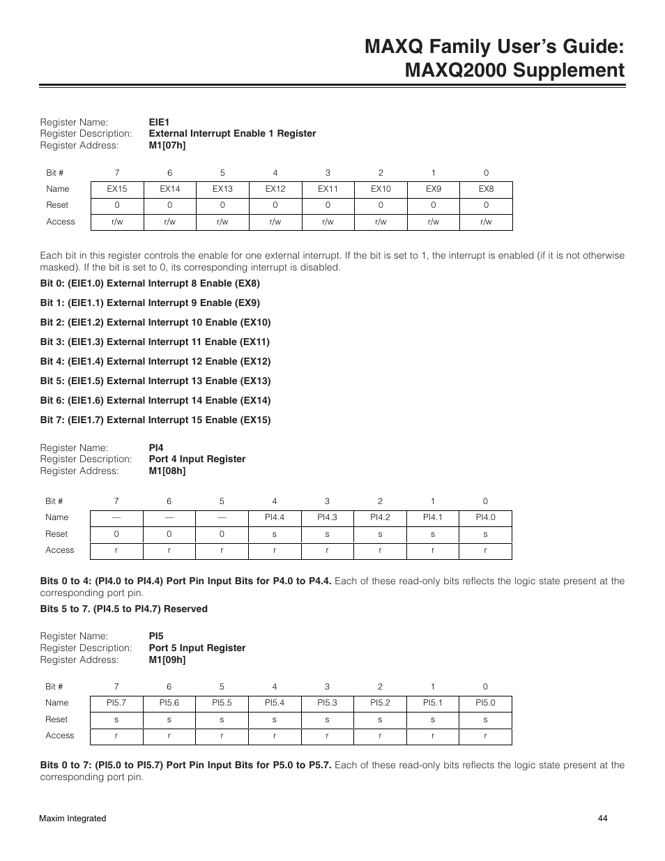 Maxq family user’s guide: maxq2000 supplement | Maxim Integrated MAXQ Family Users Guide: MAXQ2000 Supplement User Manual | Page 44 / 93