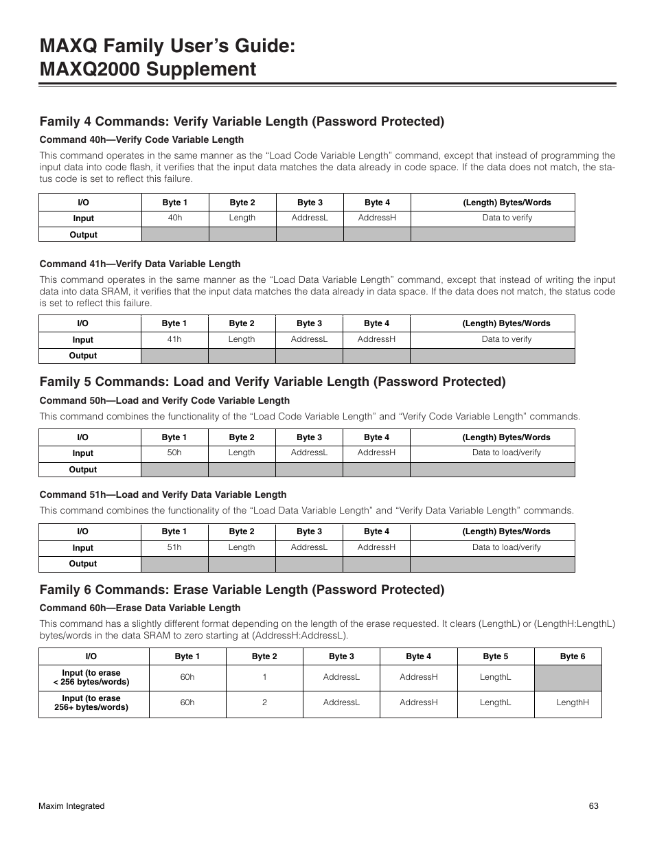 Maxq family user’s guide: maxq2000 supplement | Maxim Integrated MAXQ Family Users Guide: MAXQ2000 Supplement User Manual | Page 63 / 93