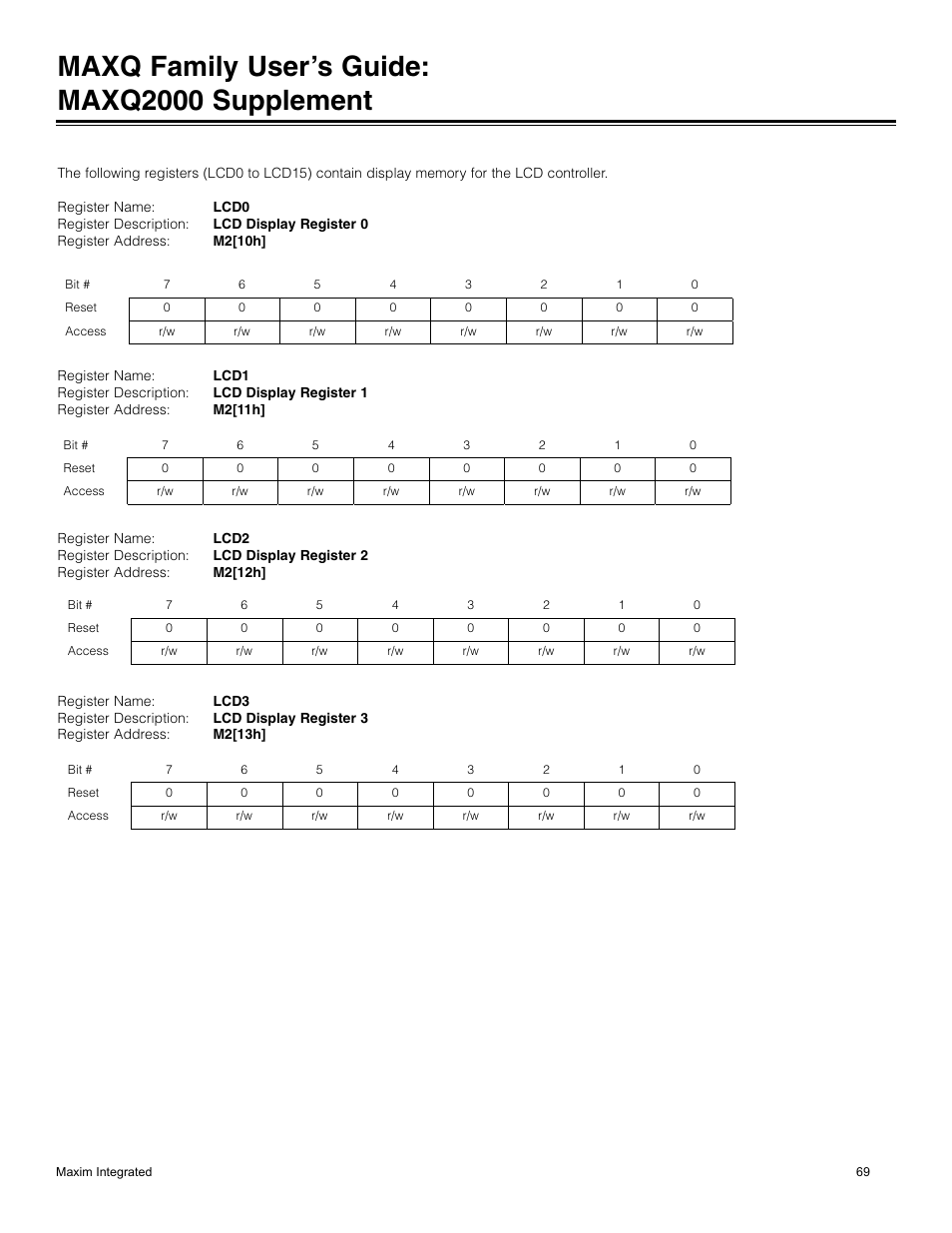 Maxq family user’s guide: maxq2000 supplement | Maxim Integrated MAXQ Family Users Guide: MAXQ2000 Supplement User Manual | Page 69 / 93