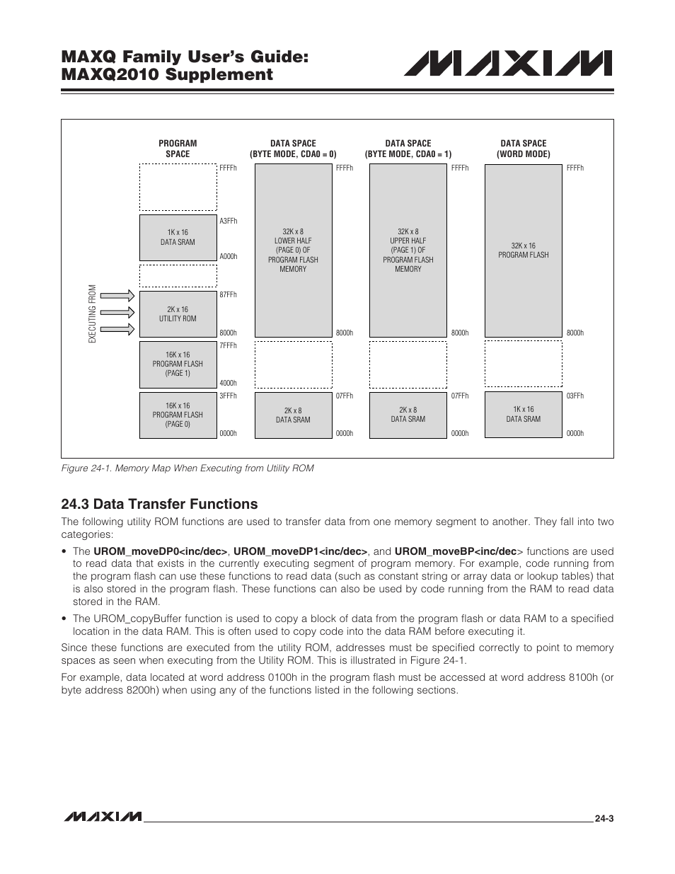 3 data transfer functions, 3 data transfer functions -3, Maxq family user’s guide: maxq2010 supplement | Maxim Integrated MAXQ Family Users Guide: MAXQ2010 Supplement User Manual | Page 137 / 147
