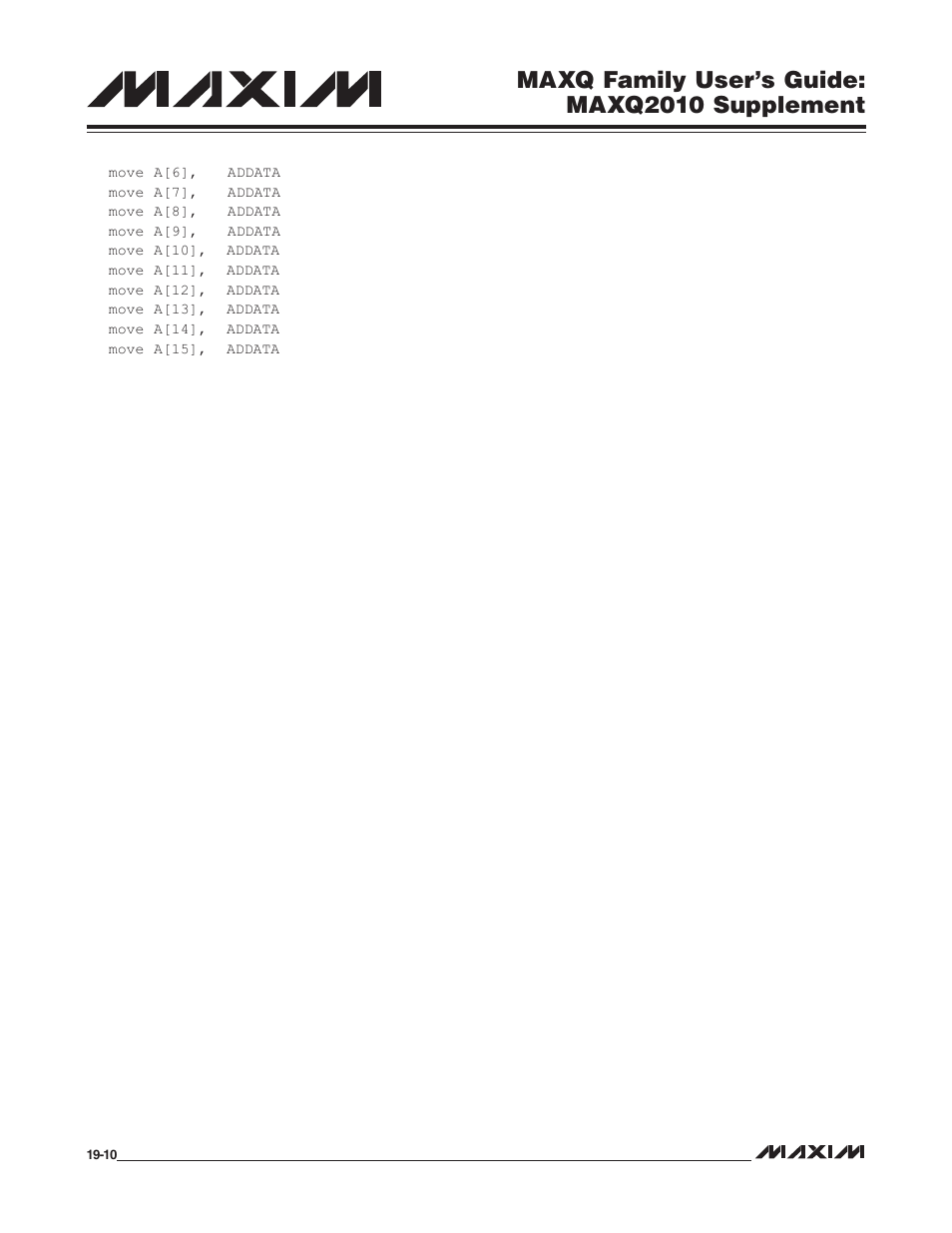 Maxq family user’s guide: maxq2010 supplement | Maxim Integrated MAXQ Family Users Guide: MAXQ2010 Supplement User Manual | Page 92 / 147