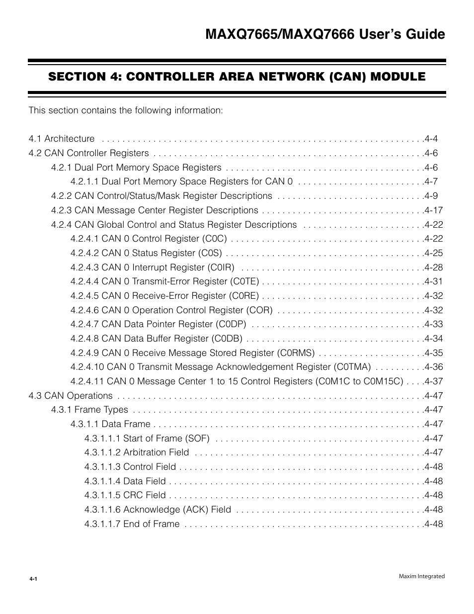 Section 4: controller area network (can) module, Increment modulo 16: ap = (ap + 1) mod 16, Decrement modulo 16 | Ap = (ap - 1) mod 16 | Maxim Integrated MAXQ7666 User Manual | Page 131 / 386