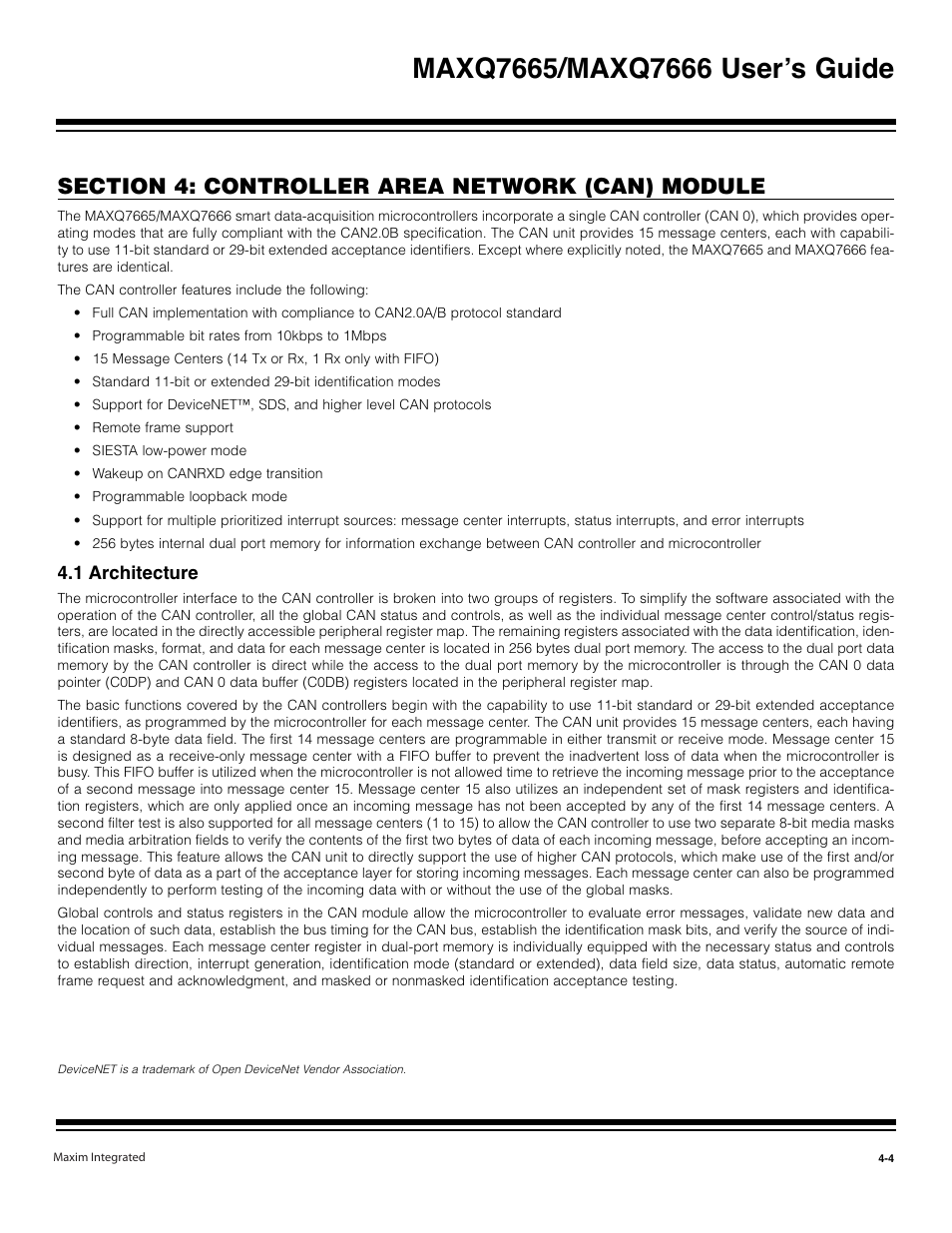1 architecture -4 | Maxim Integrated MAXQ7666 User Manual | Page 134 / 386