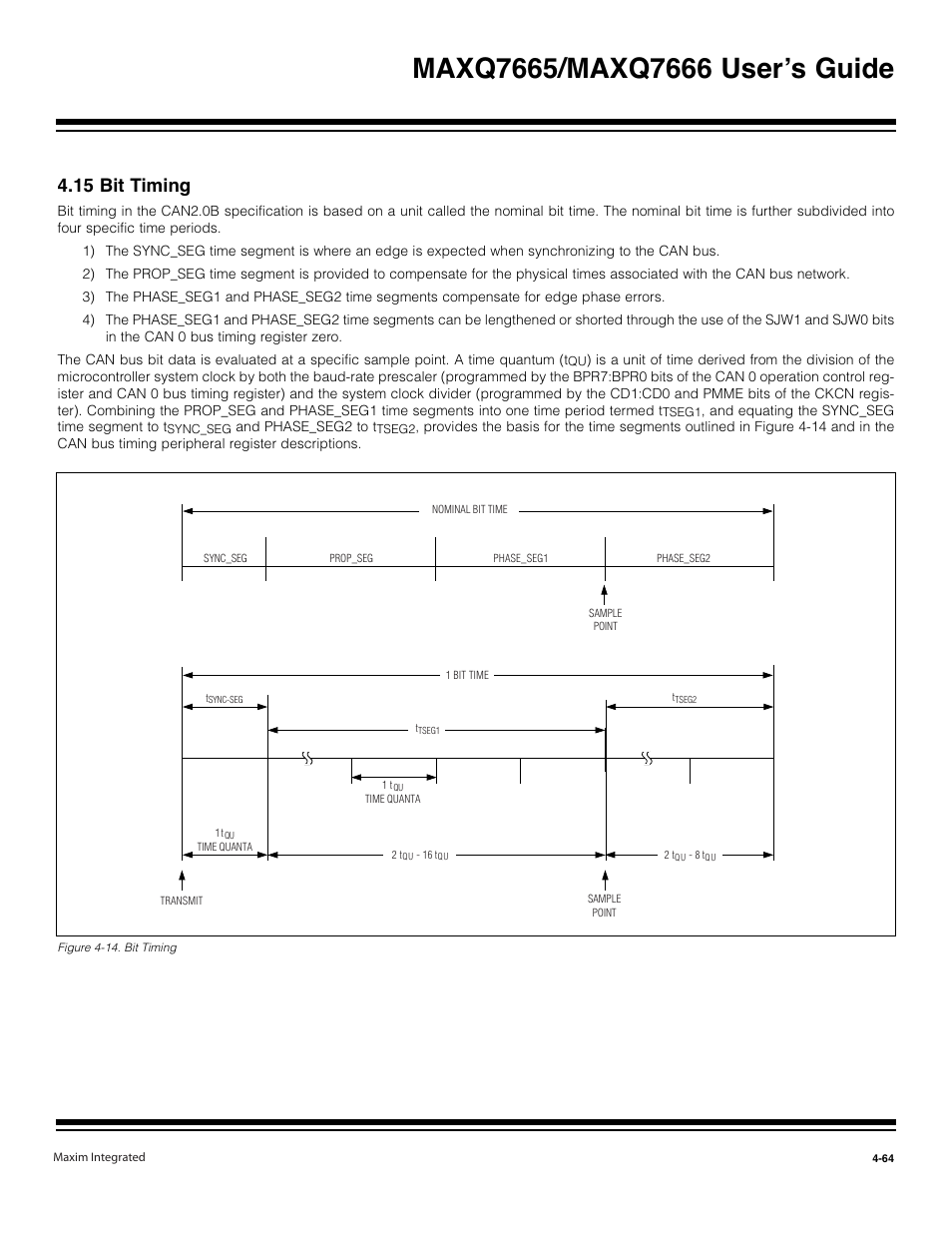 15 bit timing -64, Figure 4-14. bit timing -64, 15 bit timing | Maxim Integrated MAXQ7666 User Manual | Page 194 / 386