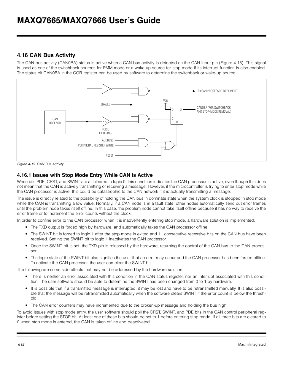 16 can bus activity -67, Figure 4-15. can bus activity -67, 16 can bus activity | 1 issues with stop mode entry while can is active | Maxim Integrated MAXQ7666 User Manual | Page 197 / 386