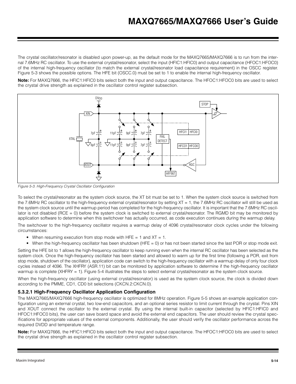 2 external clock (crystal/resonator) -13 | Maxim Integrated MAXQ7666 User Manual | Page 211 / 386